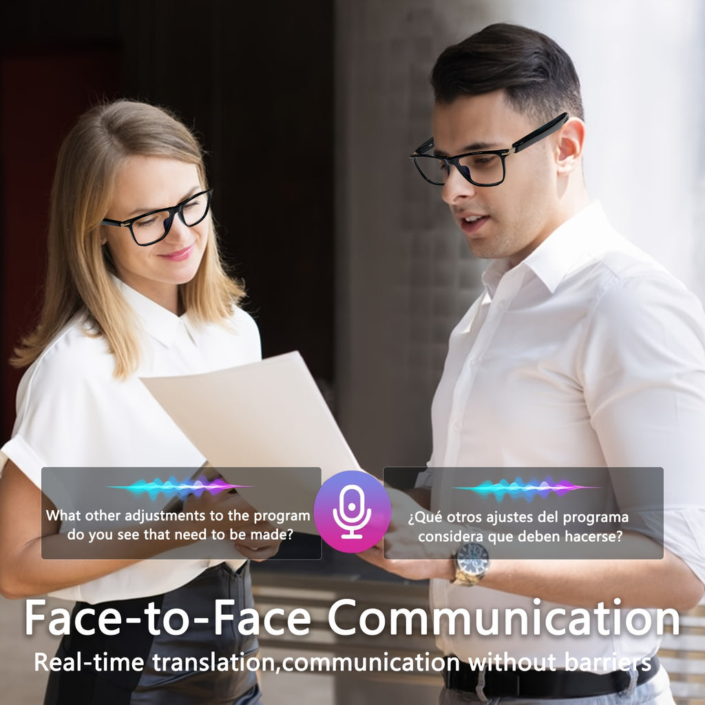 OICIIDO New AI Smart Glasses Support Real-time Translation for 160+ Languages And Video Translation. Equipped with Chat GPT System. Multifunctional Audio Glasses for Men And Women. Built-in Microphone And Speaker. HD Voice Calls And Hi-Fi Music